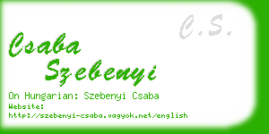 csaba szebenyi business card